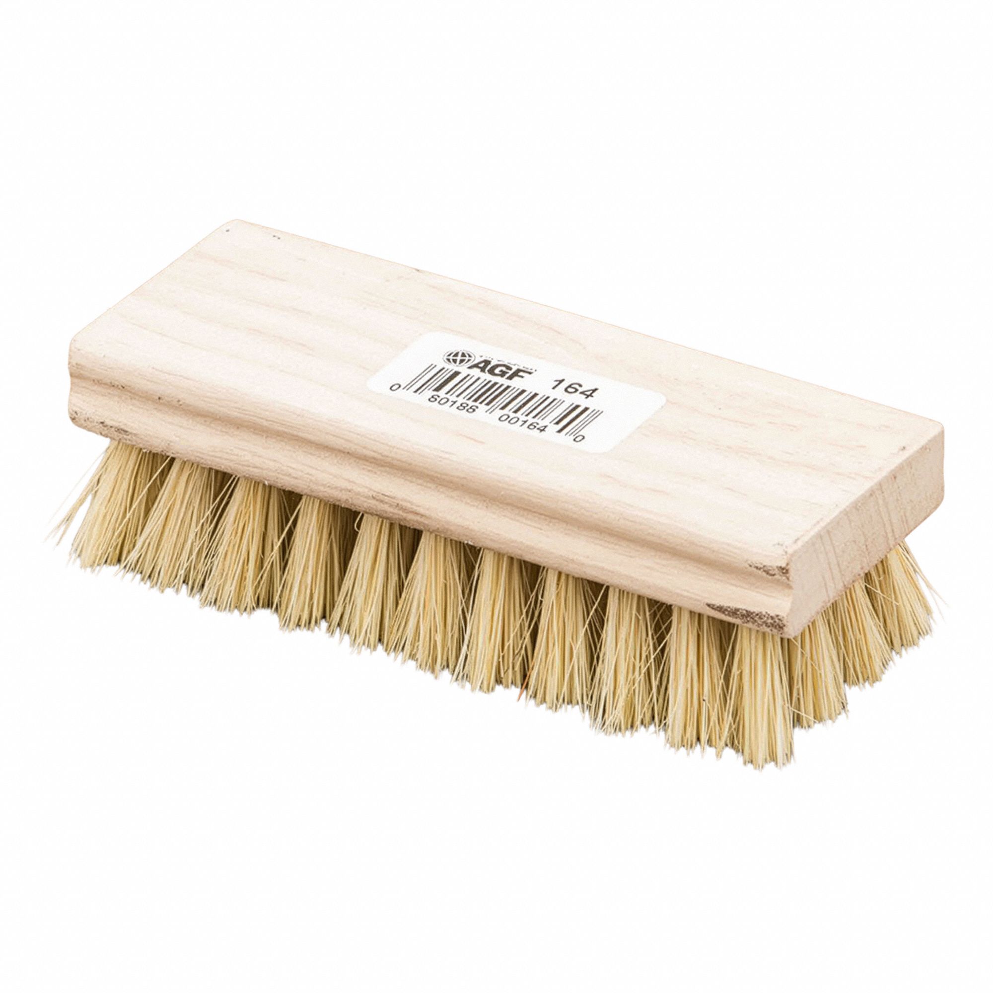 UPHOLSTERY SCRUB BRUSH, ERGONOMIC HANDLE, 5 3/4 X 2 IN, SOFT TAMPICO FIBRE, MAPLE HARDWOOD
