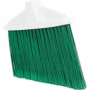 BROOM,FOOD/ALL-PURPOSE,ANGLED, FUSED,FOR 2408 AL HANDLE,GREEN,9IN FACE,PP/PLASTIC