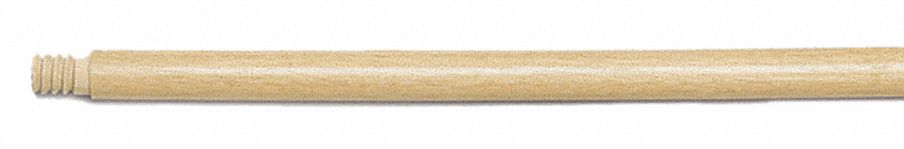 BROOM HANDLE, THREADED, 60 IN, WOOD