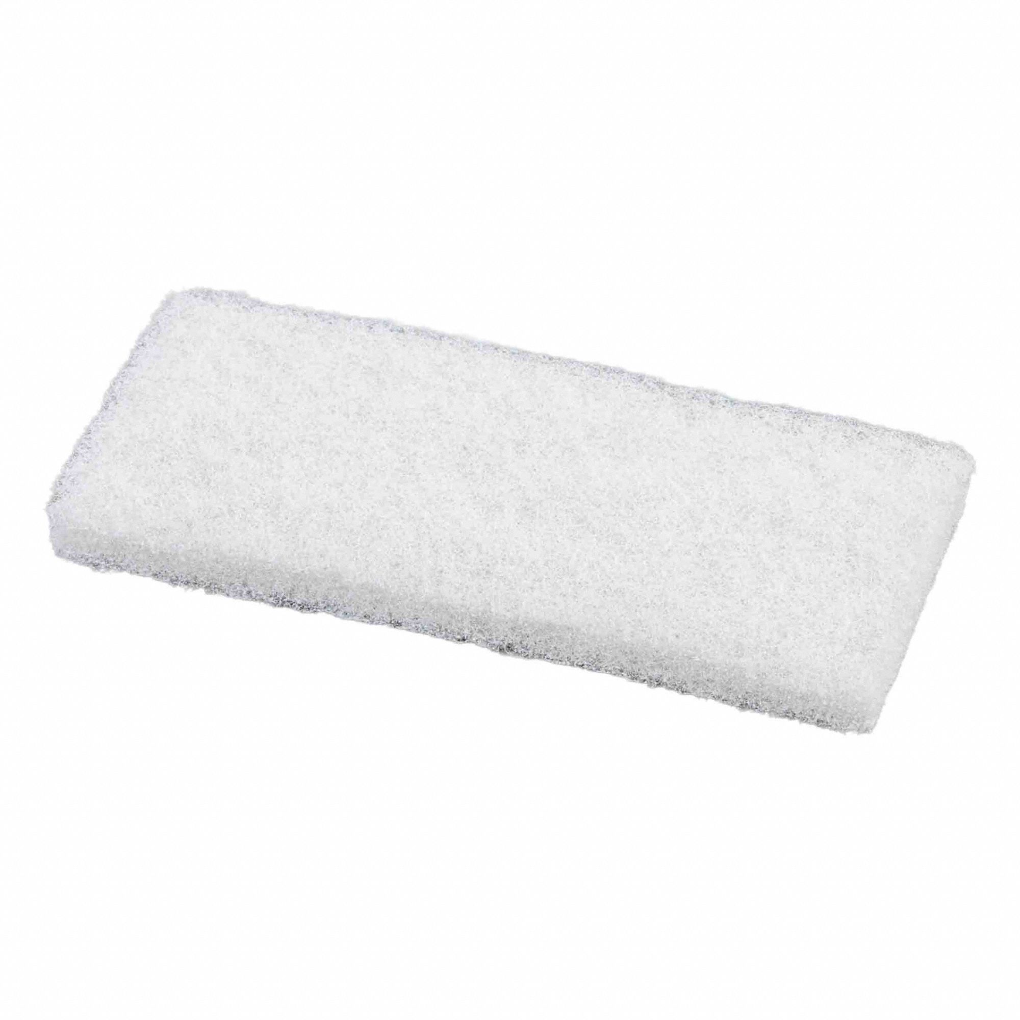 UTILITY CLEANING PAD, LIGHT-DUTY, 10 X 4 3/4 IN, WHITE