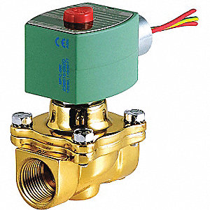 AIR/OIL/WATER SOLENOID VALVE,2-WAY 120 AC/20 WATTS,NORMALLY OPEN,1 IN,BRASS/GALVANIZED PIPE/NBR