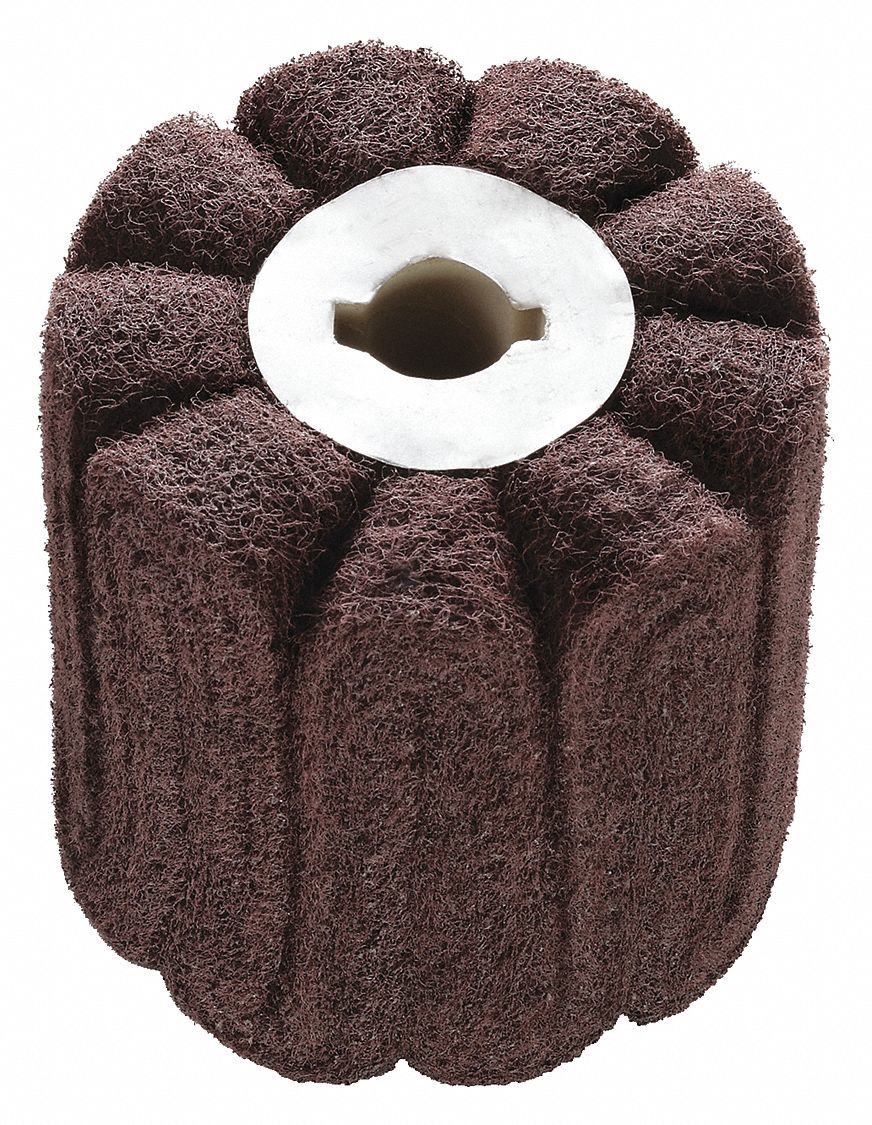 SINE FLEECE SANDING CYLINDER, 19MM BORE, 180 GRIT, 4 IN DIA, FOR METAL FINISHING