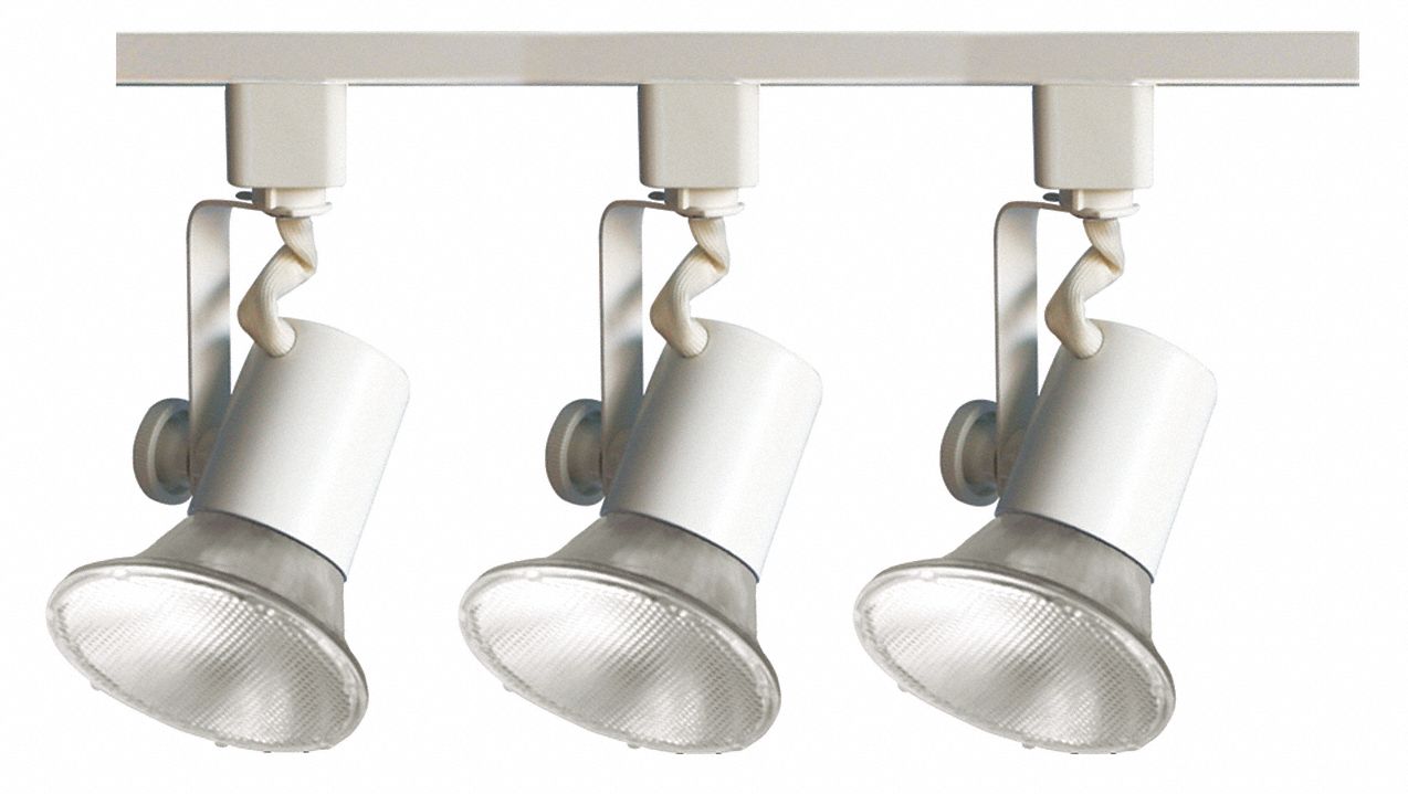 LUMAPRO Track Lighting Head Halogen/Incandescent/LED, White, 75 W Max