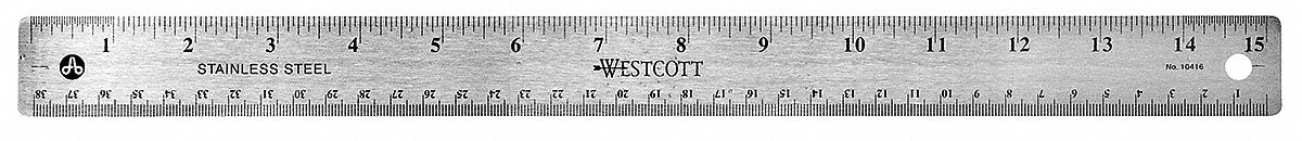 RULER,15 INCH,STAINLESS STEEL