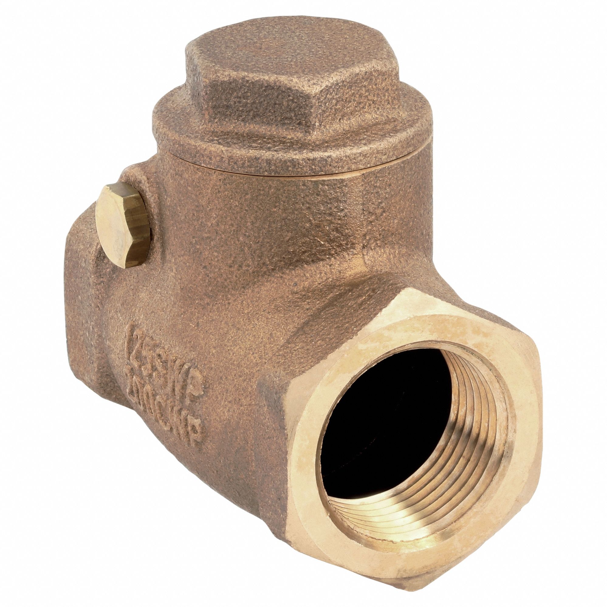 SWING CHECK VALVE, SWING, INLINE VALVE BODY, ¾ IN PIPE, FNPT X FNPT, BRONZE