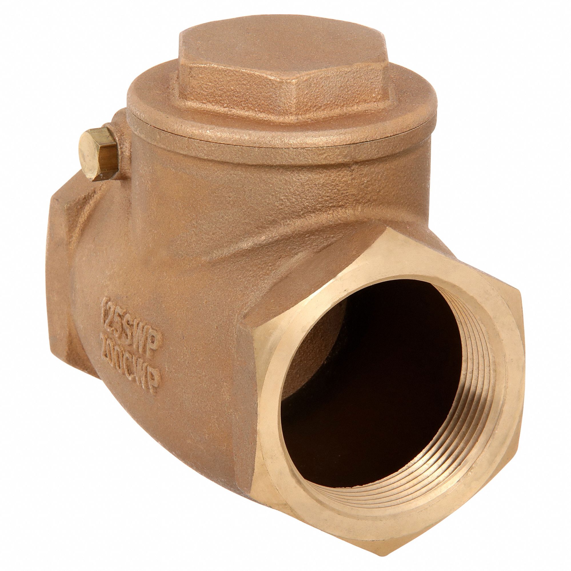 SWING CHECK VALVE, SWING, INLINE VALVE BODY, 2½ IN PIPE, FNPT X FNPT, BRONZE