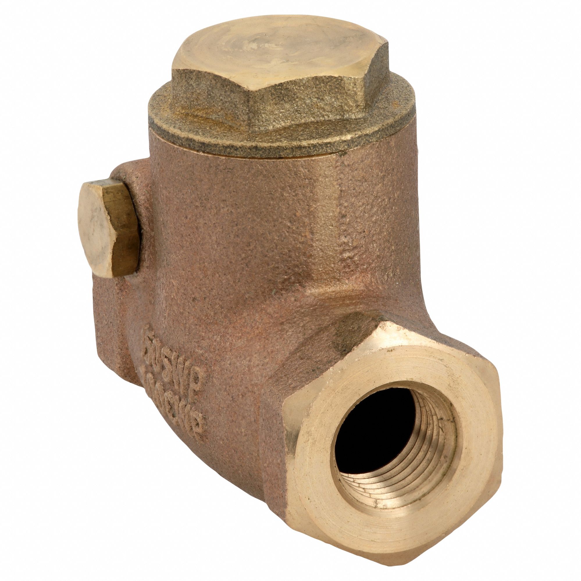 SWING CHECK VALVE, SWING, INLINE VALVE BODY, ¼ IN PIPE, FNPT X FNPT, BRONZE