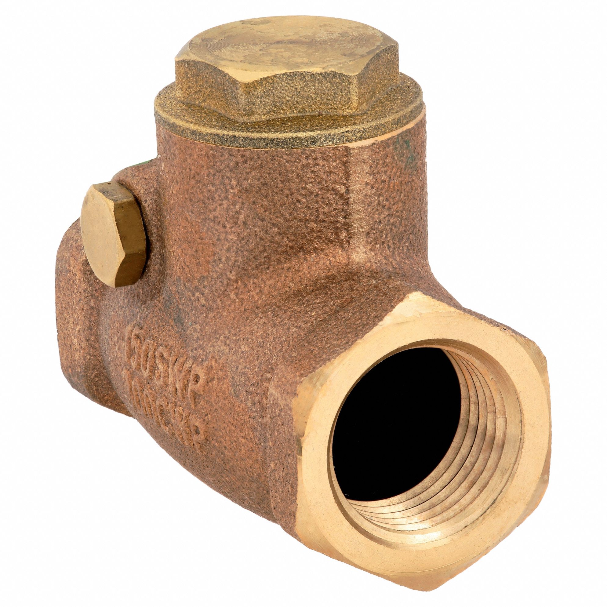 SWING CHECK VALVE, SWING, INLINE VALVE BODY, ½ IN PIPE, FNPT X FNPT, BRONZE
