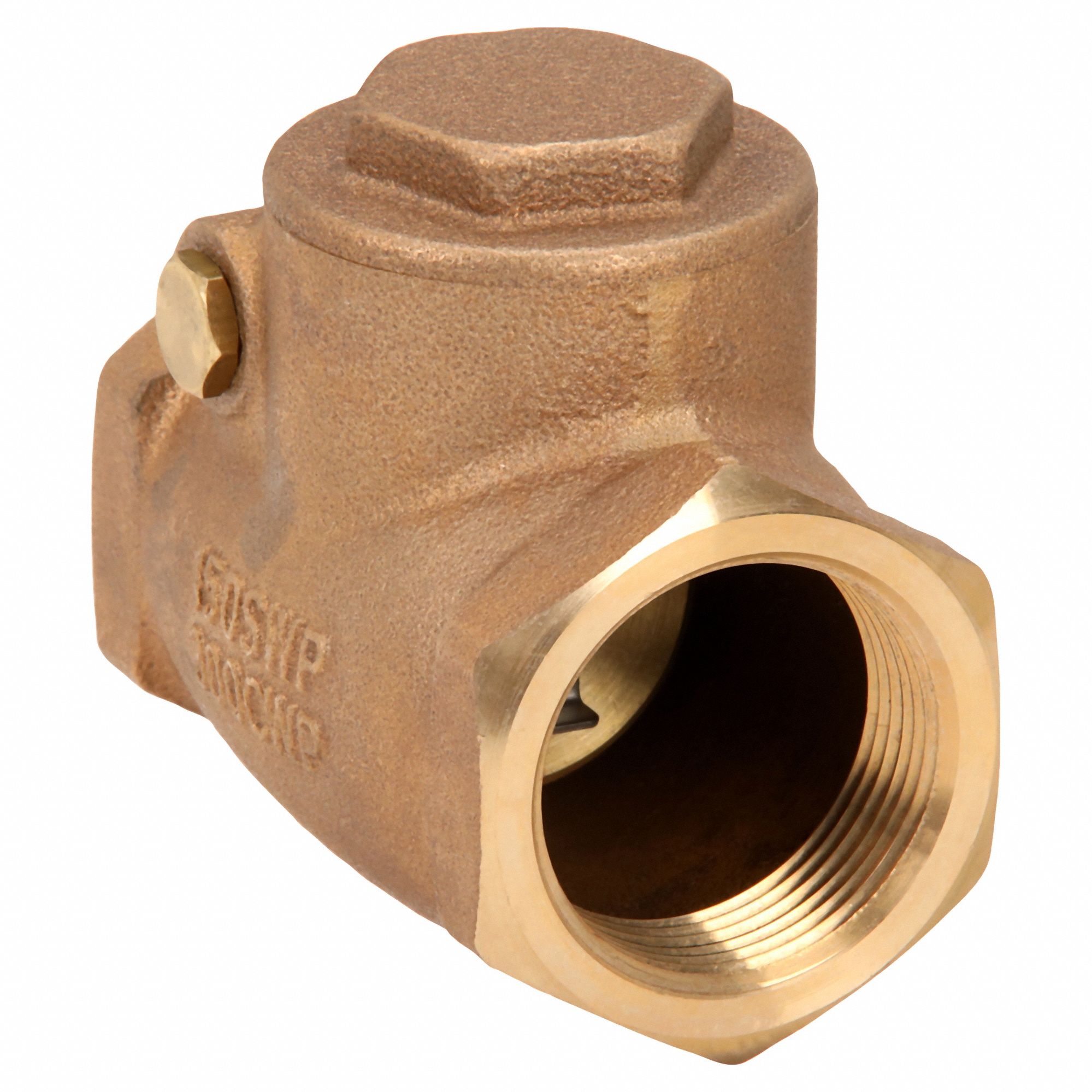 SWING CHECK VALVE, SWING, INLINE VALVE BODY, 1¼ IN PIPE, FNPT X FNPT, BRONZE