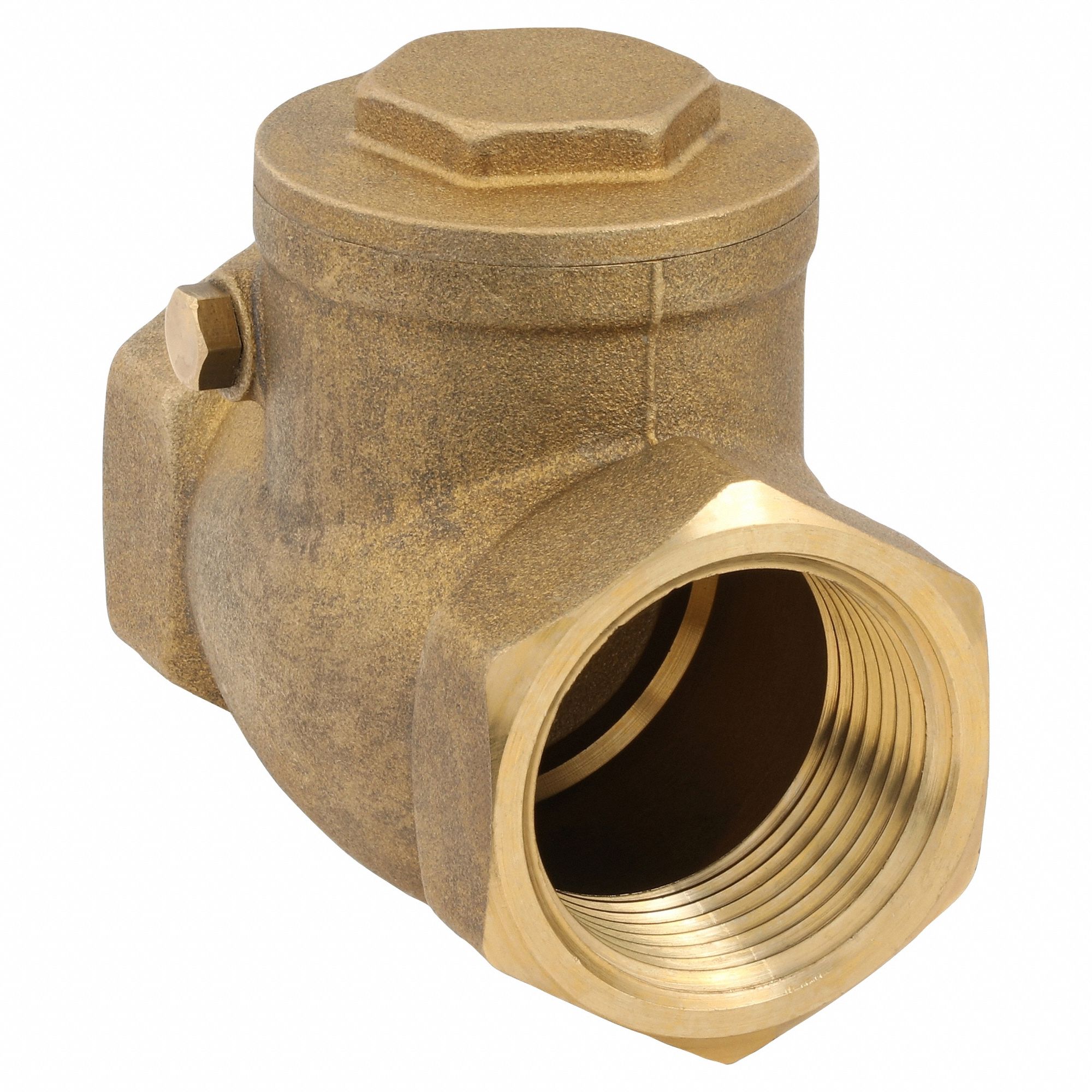 SWING CHECK VALVE, SWING, INLINE VALVE BODY, 1 IN PIPE, FNPT X FNPT, BRASS, STANDARD