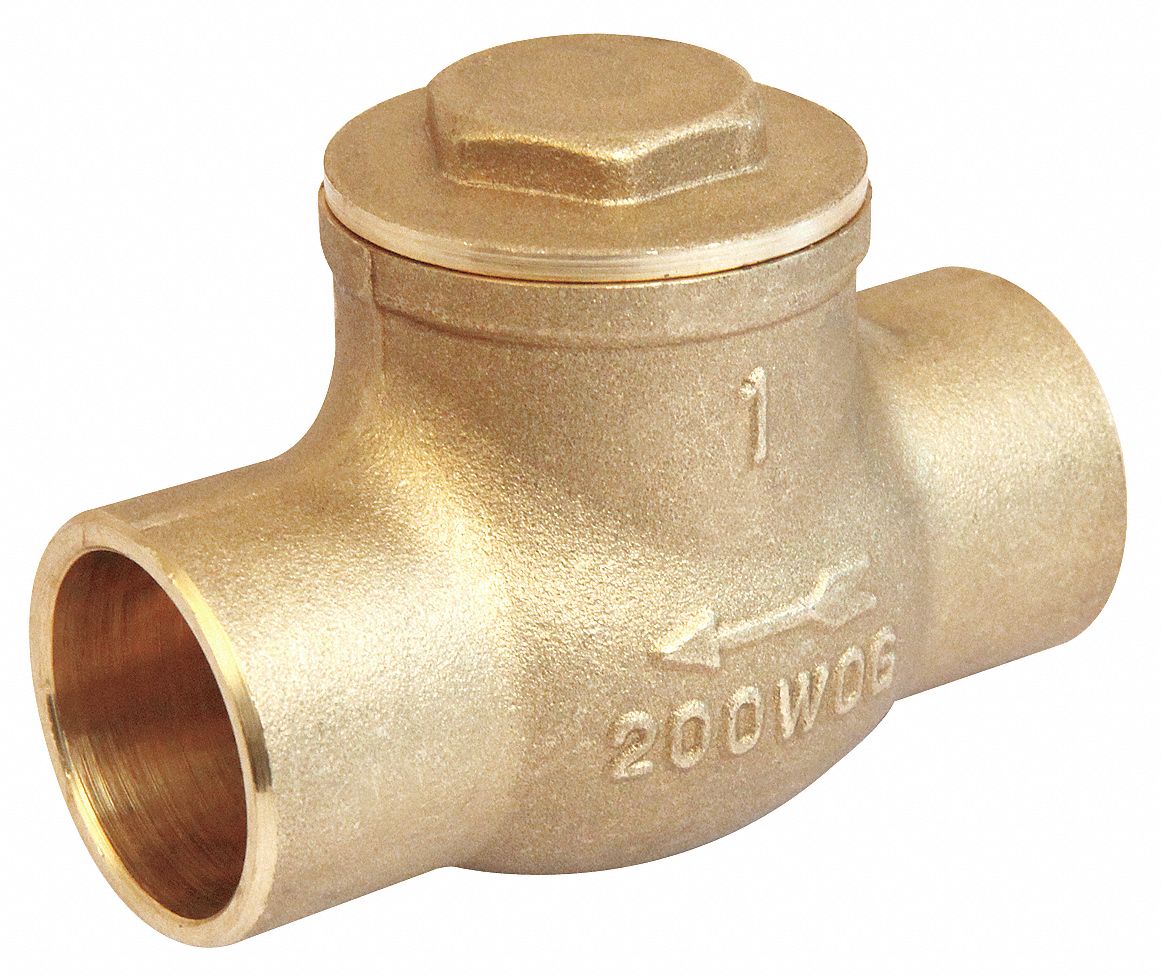 LEAD-FREE 1/2" Sweat In-Line Brass Spring Check Valve 