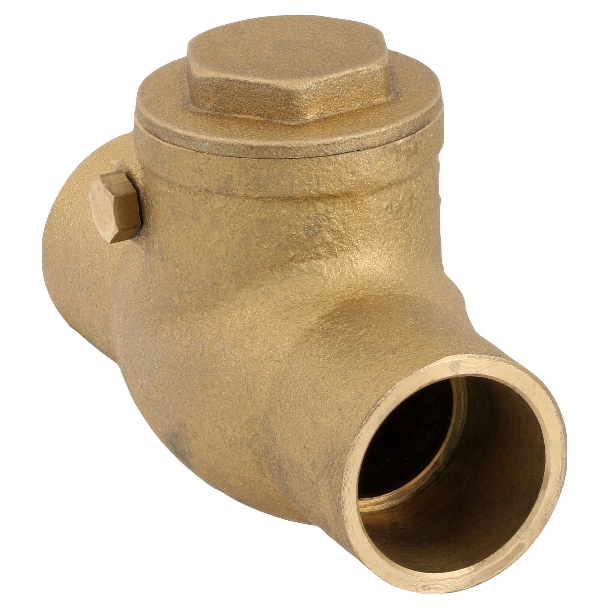 SWING CHECK VALVE, SWING, INLINE VALVE BODY, ¾ IN PIPE, SWEAT X SWEAT, BRASS