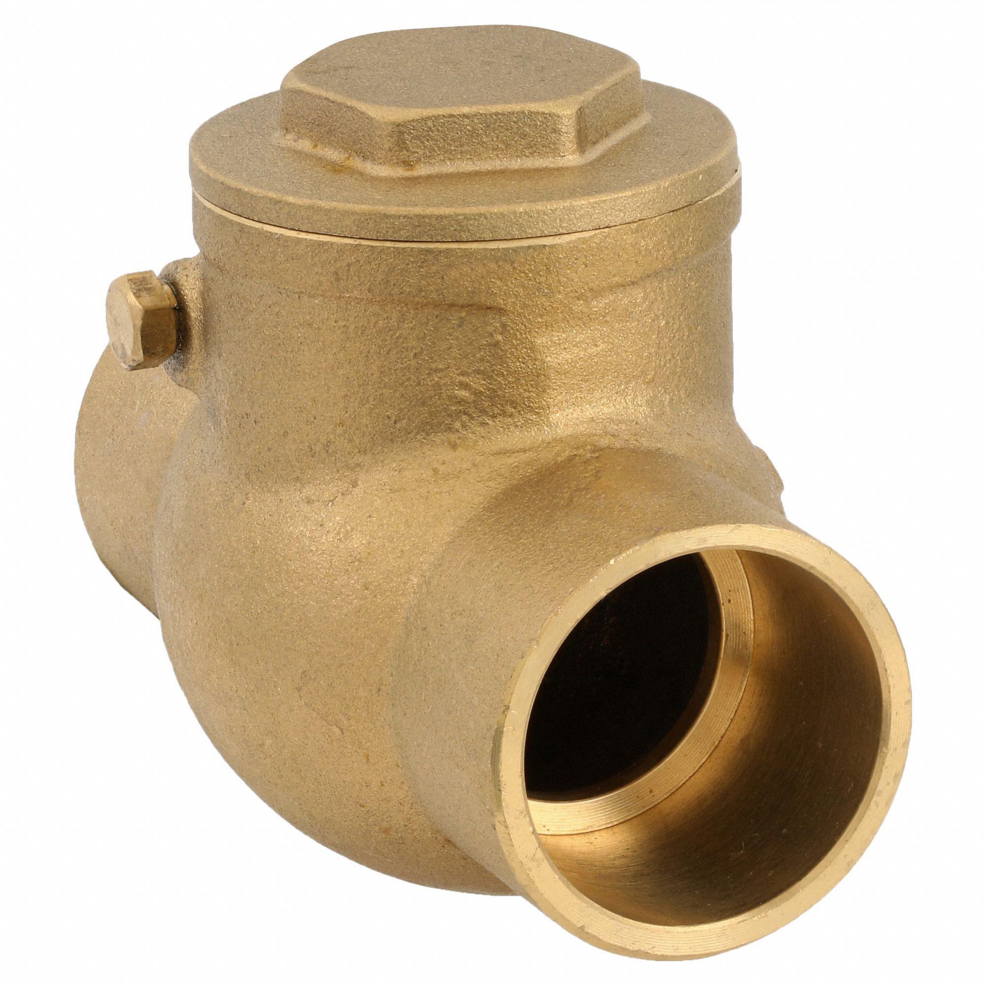 SWING CHECK VALVE, SWING, INLINE VALVE BODY, 1 IN PIPE, SWEAT X SWEAT, BRASS