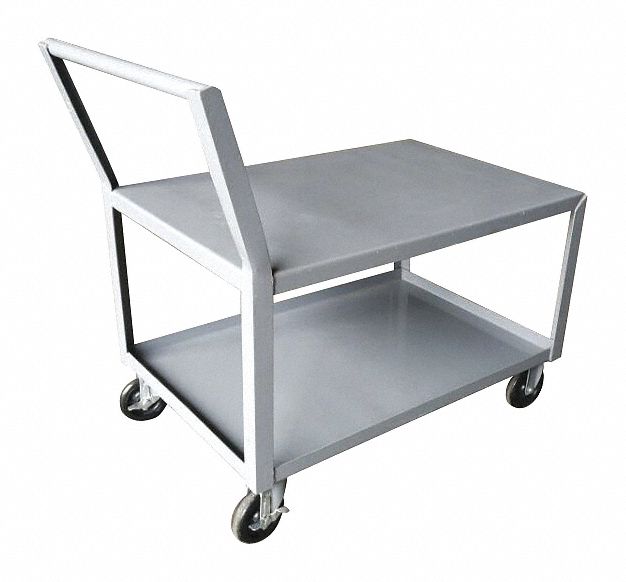 LOW-PROFILE UTILITY CART WITH LIPPED & FLUSH METAL SHELVES, 1,200 LB LOAD CAPACITY