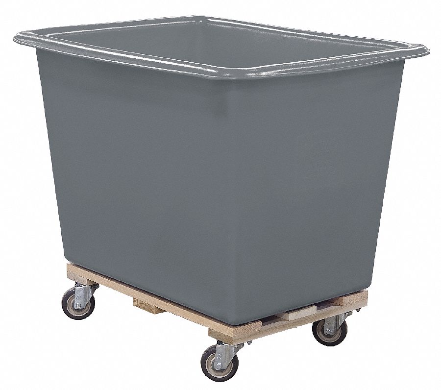 CUBE TRUCK,HDPE,GRAY,24.8 CU. FT.