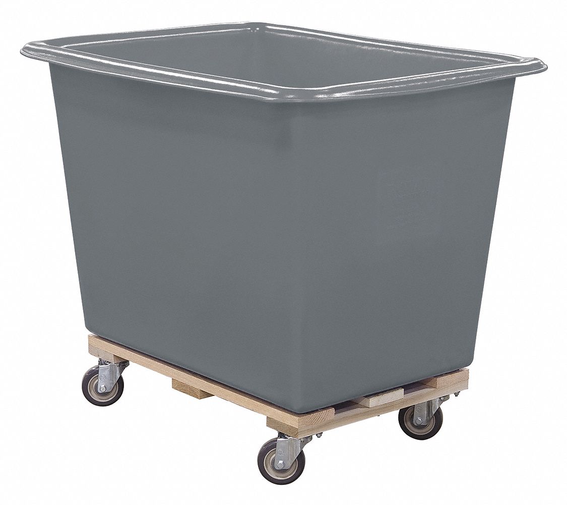 HIGH-MANEUVERABILITY CUBE TRUCK, 6.7 CU FT CAPACITY, 4 SWIVEL, GREY, HDPE