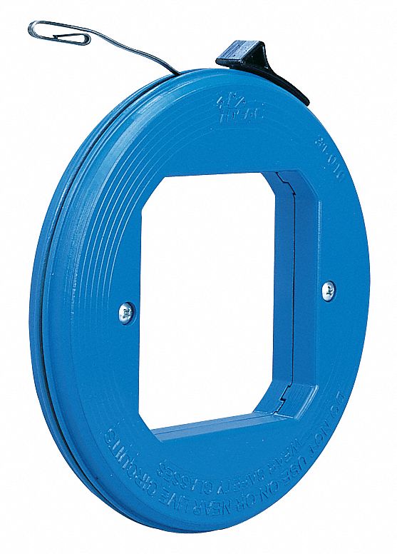 FISH TAPE, 50 FT L, AUTO-FEED TAPE RETRACTION, 1,600 LB TENSILE STRENGTH, FLAT TAPE SHAPE