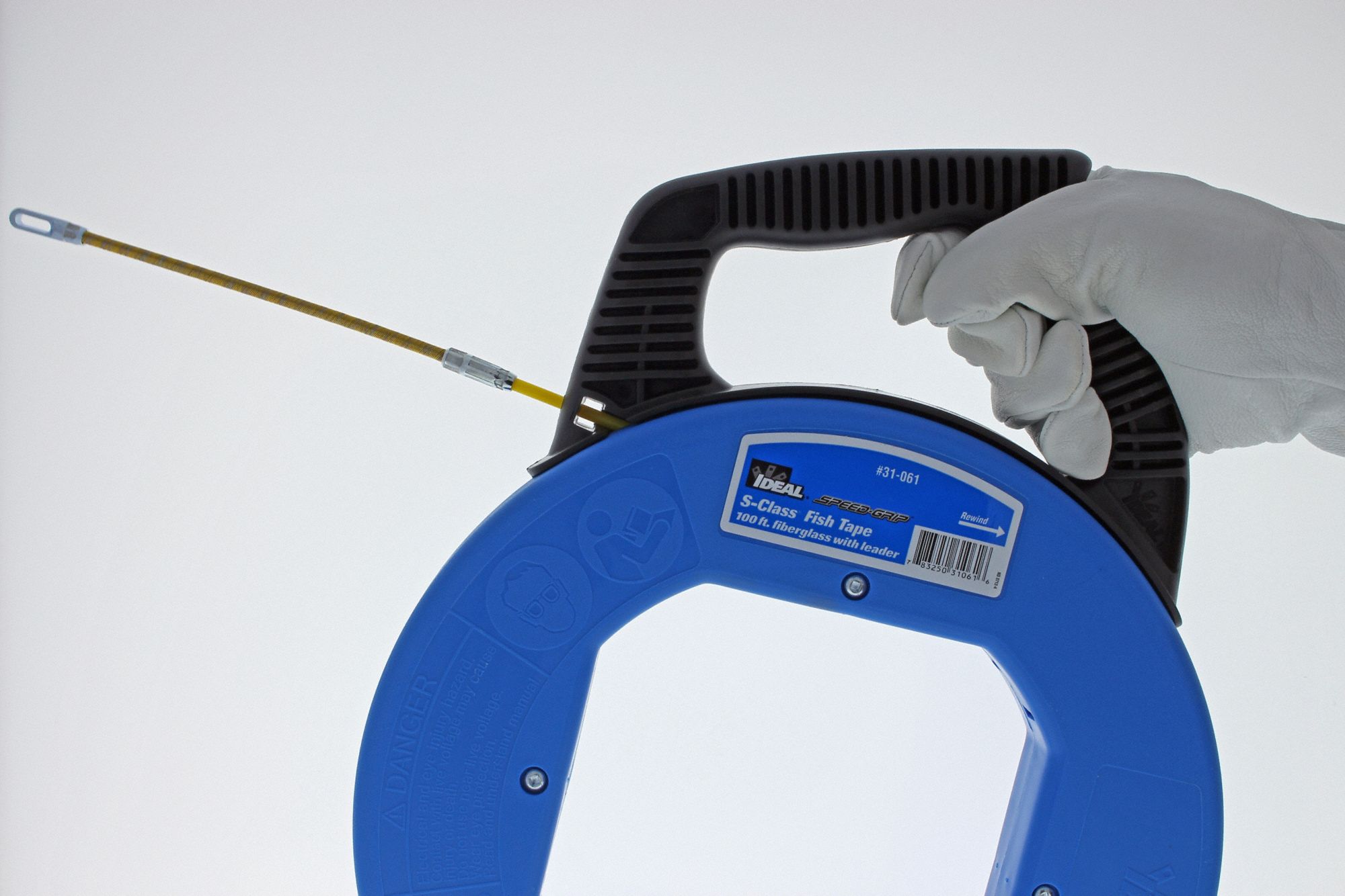 IDEAL 100 ft Fish Tape, Fiberglass, 3/16" Tape Size, Round Tape Profile