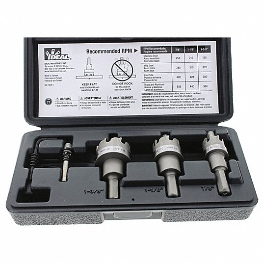 Hole Cutter Kit,  Primary Material Application Metal,  Carbide Tipped Tooth Material