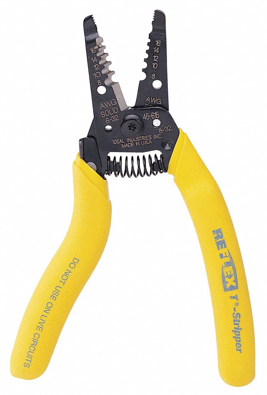 WIRE STRIPPER, MANUAL, 16 TO 8 AWG, 7 IN OVERALL L, SCREW SHEAR, STANDARD CUSHION GRIP, 6 TO 8 IN