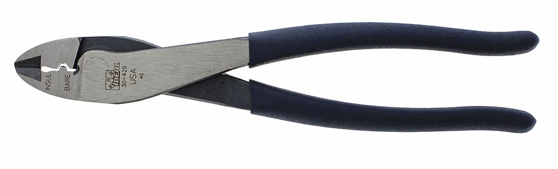 Crimper: 10 AWG/12 AWG/14 AWG/16 AWG/18 AWG/20 AWG/22 AWG, 9 3/4 in Overall Lg, Manual