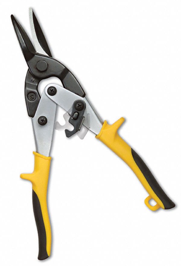 Aviation Snip: Straight, 9 3/4 in Overall Lg, 1 1/2 in Cutting Lg, Steel, Plastic, Steel