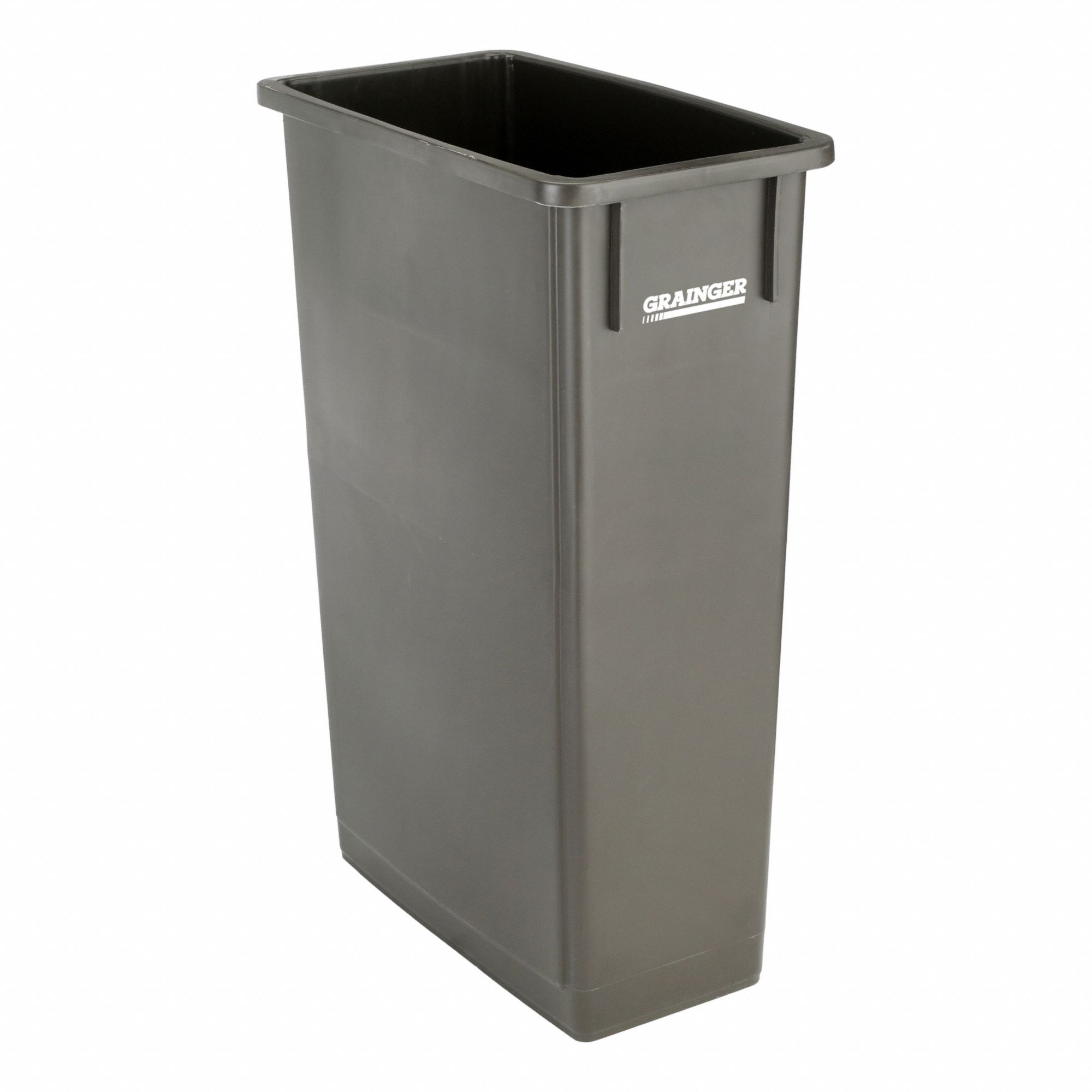 TRASH CAN,RECTANGULAR,23 GAL.,BROWN