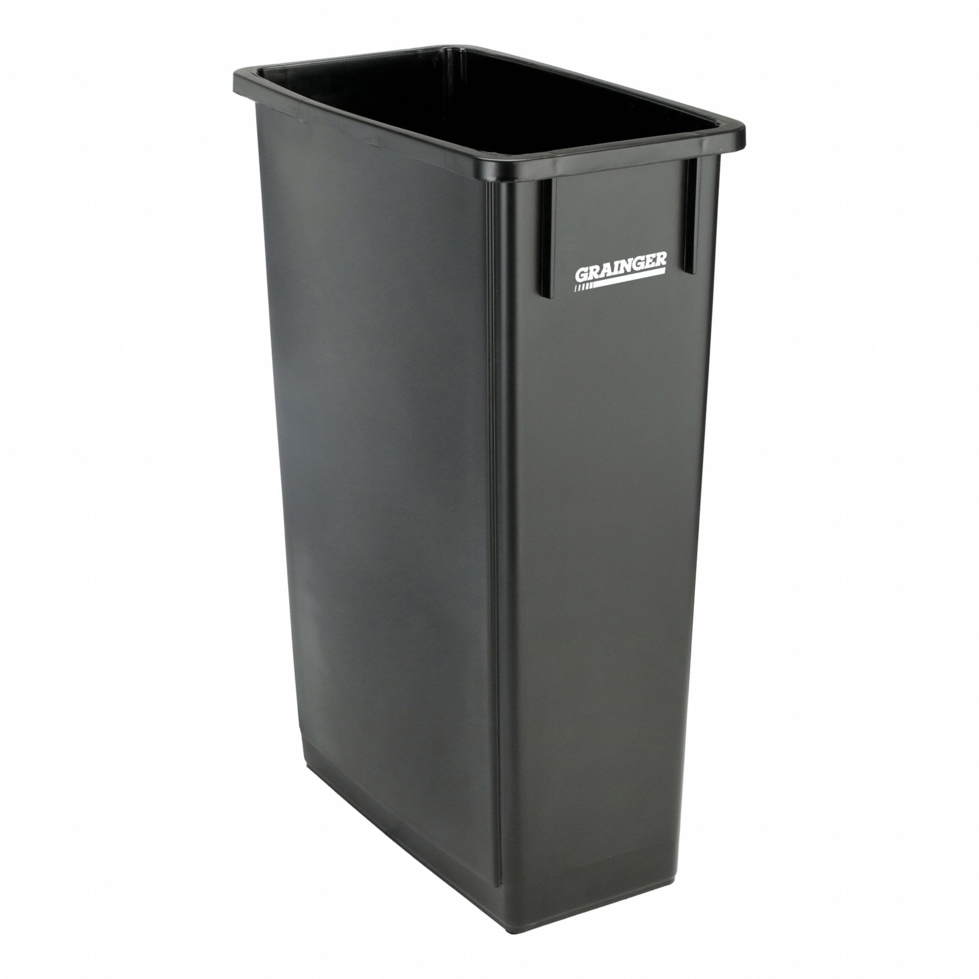 TRASH CAN,RECTANGULAR,23 GAL.,BLACK