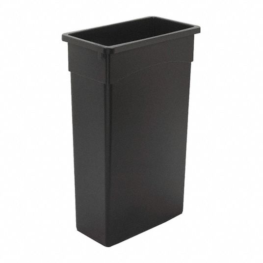 GRAINGER, Rectangular, Black, Trash Can 10F62510F625 Grainger