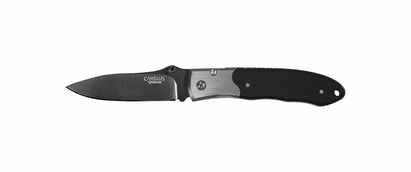 Folding Knife, Fine, Drop Point, 3-1/4 In