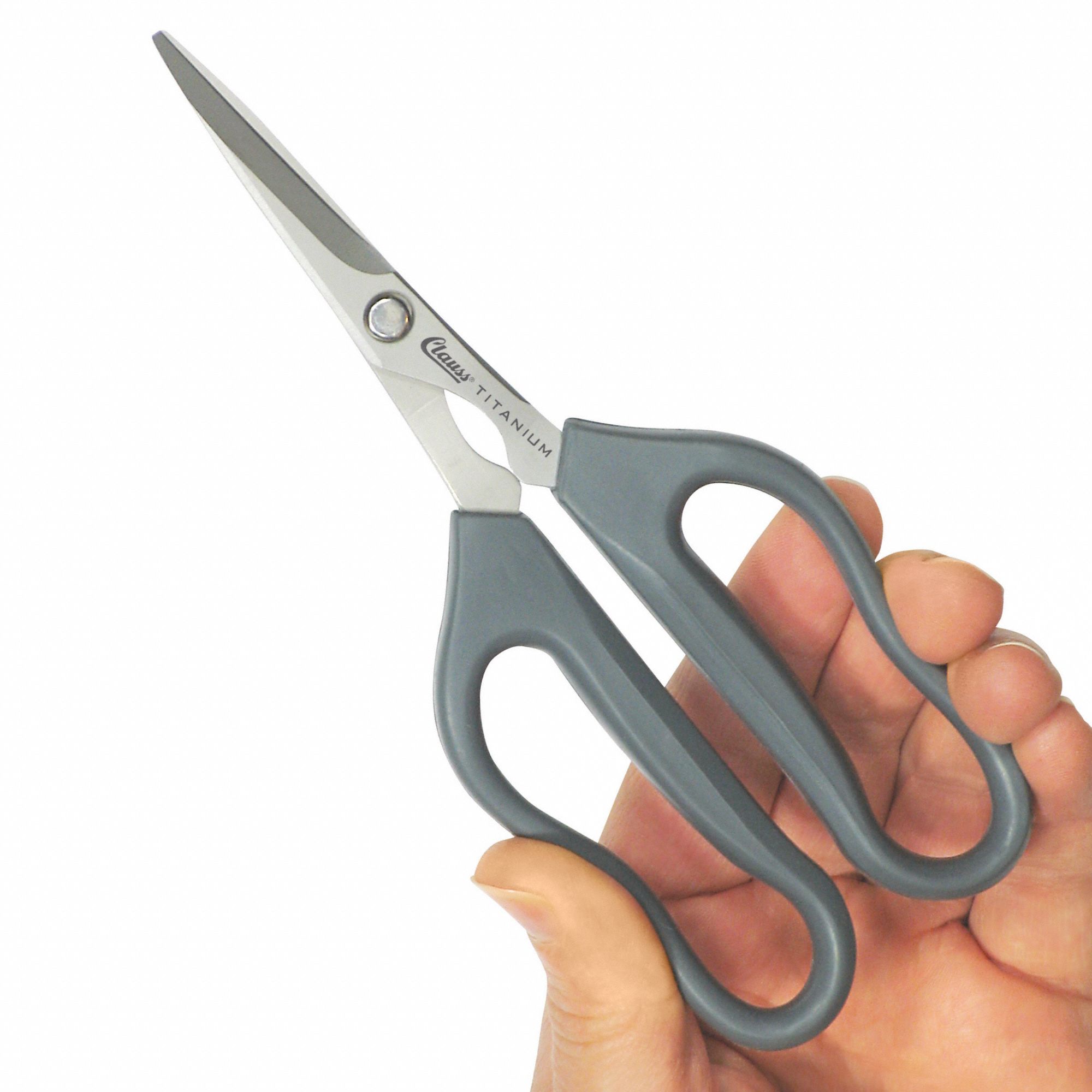 CLAUSS Scissors: Ambidextrous, 6 In Overall Lg, Straight, Titanium ...