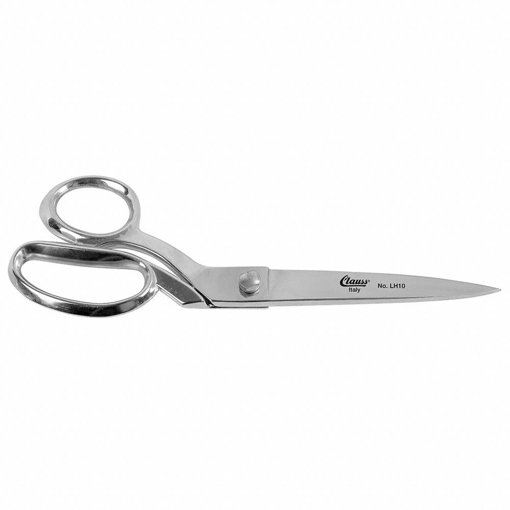 CLAUSS Fabric Shears LeftHand, 10 in Overall Lg, Straight, Steel
