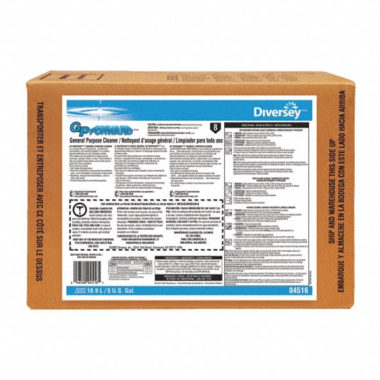 DIVERSEY, Box, 5 gal Container Size, General Purpose Cleaner - 10F944 ...