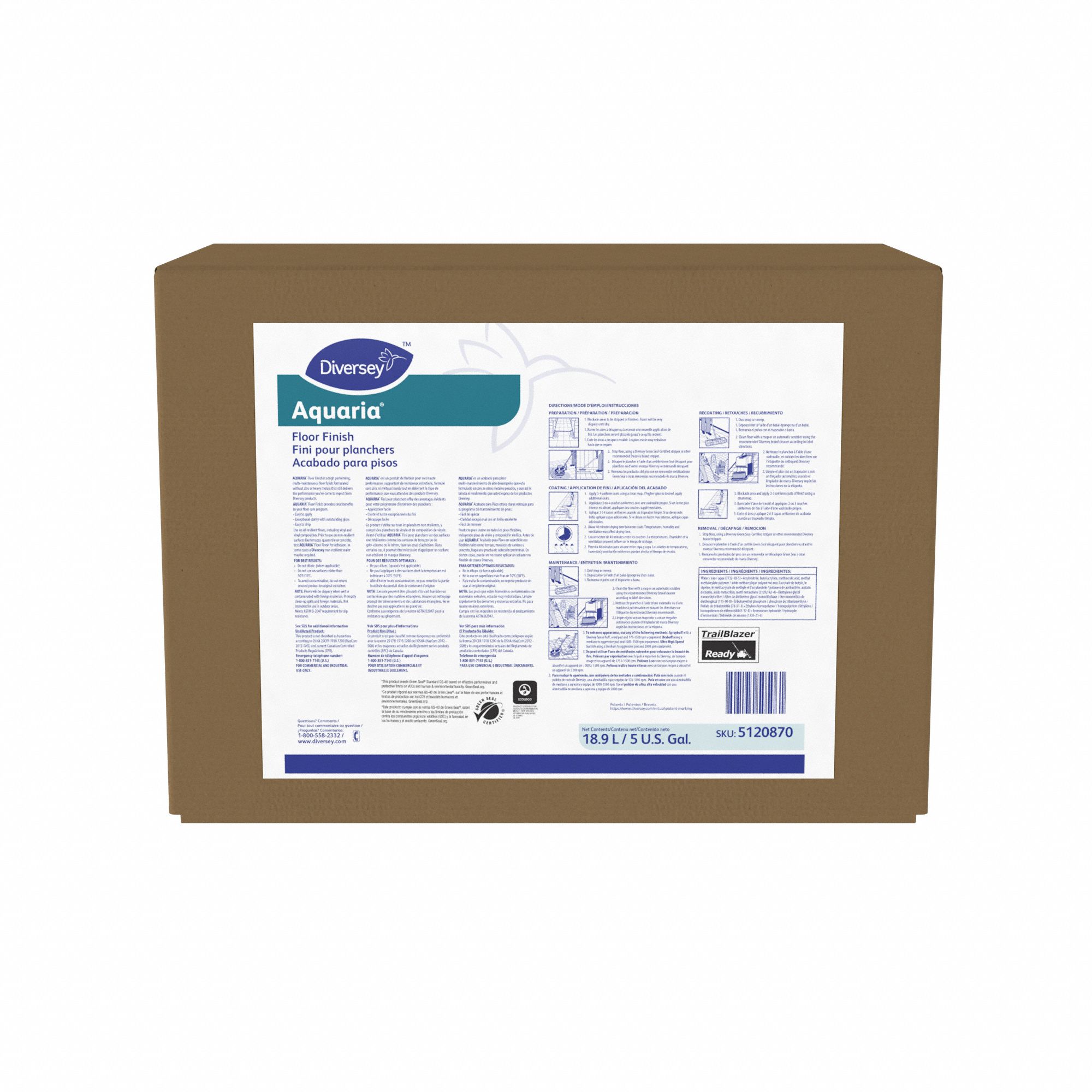 Floor Finish High Gloss 5 gal Box