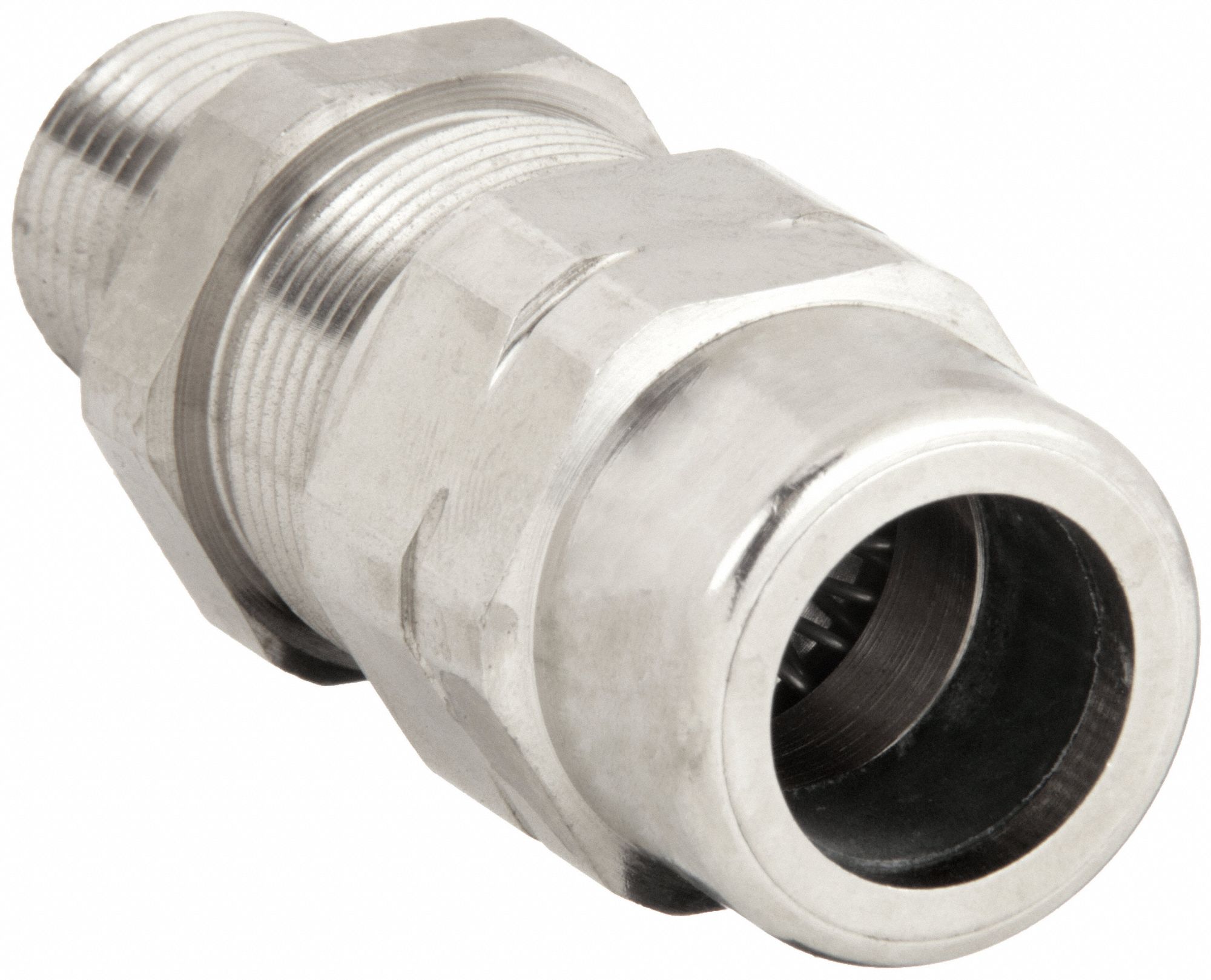 Liquid-Tight Conduit Fitting: Nickle Plated Brass, 1 1/4 in Trade Size, Non-Insulated, Straight
