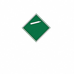 TDG NON FLAMMABLE GAS PLACARD, CLASS 2, SELF-STICKING, 10 3/4 IN