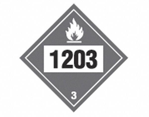 FLAMMABLE LIQUID GASOLINE PLACARD, 10 3/4 IN, STYRENE