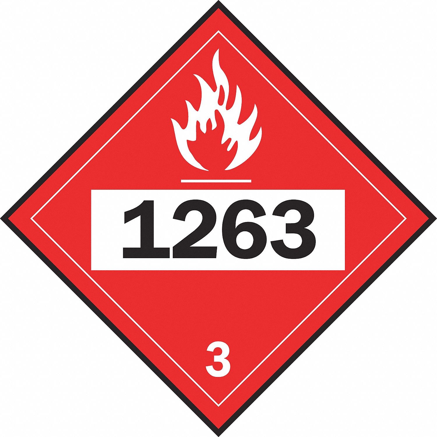 FLAMMABLE LIQUID PAINT PLACARD, CLASS 3, 10 3/4 IN, STYRENE