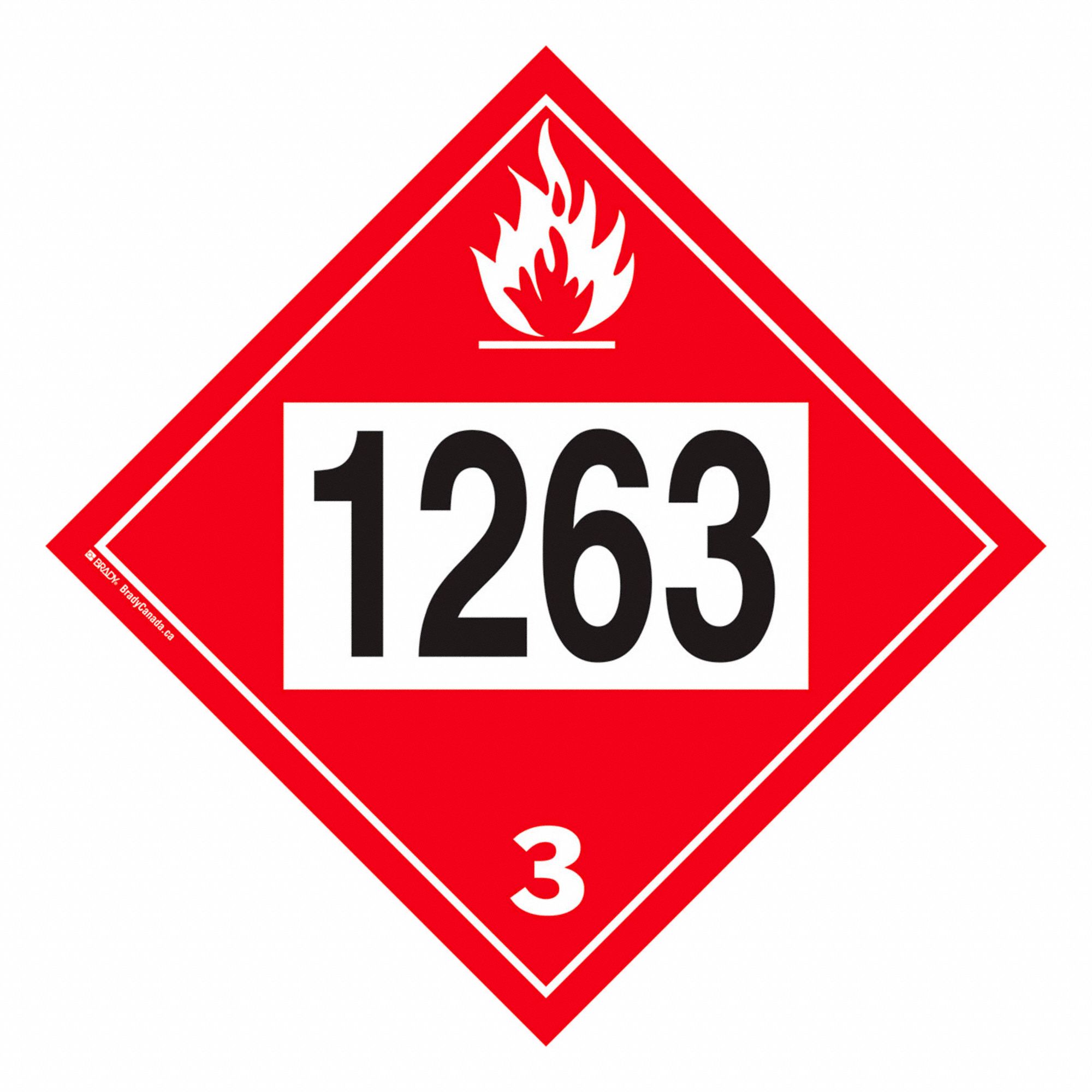 FLAMMABLE LIQUID PAINT PLACARD, CLASS 3, 10 3/4 IN, STYRENE