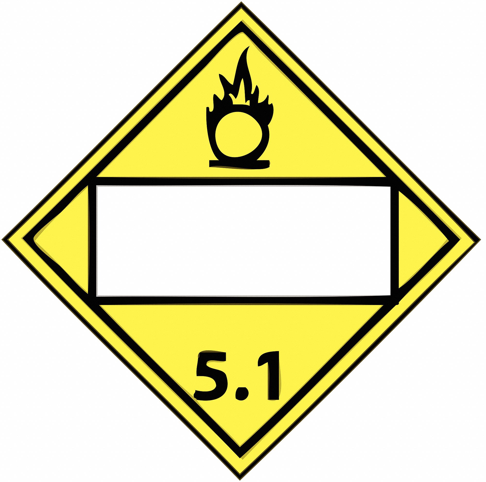 OXIDIZER VEHICLE PLACARD, CLASS 5, 10 3.4 IN, STYRENE