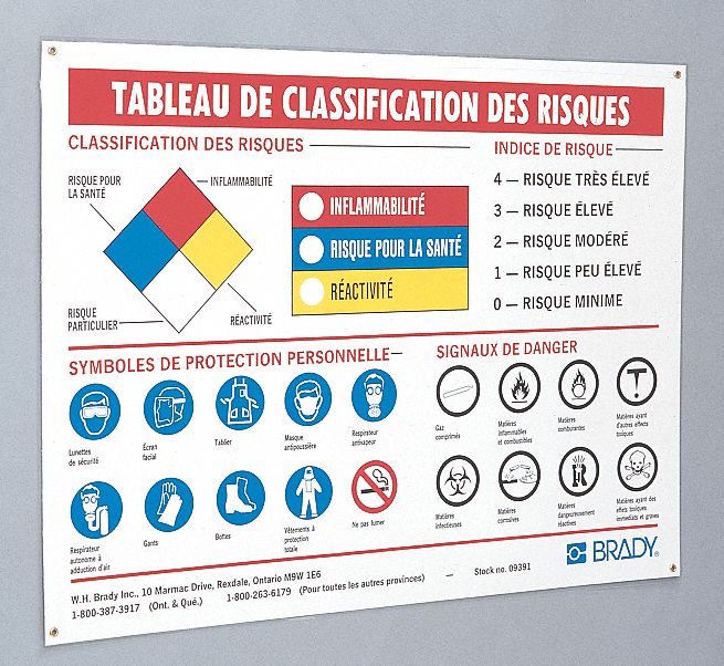 HAZARD AWARENESS CHART, FRENCH, 18 X 24 IN