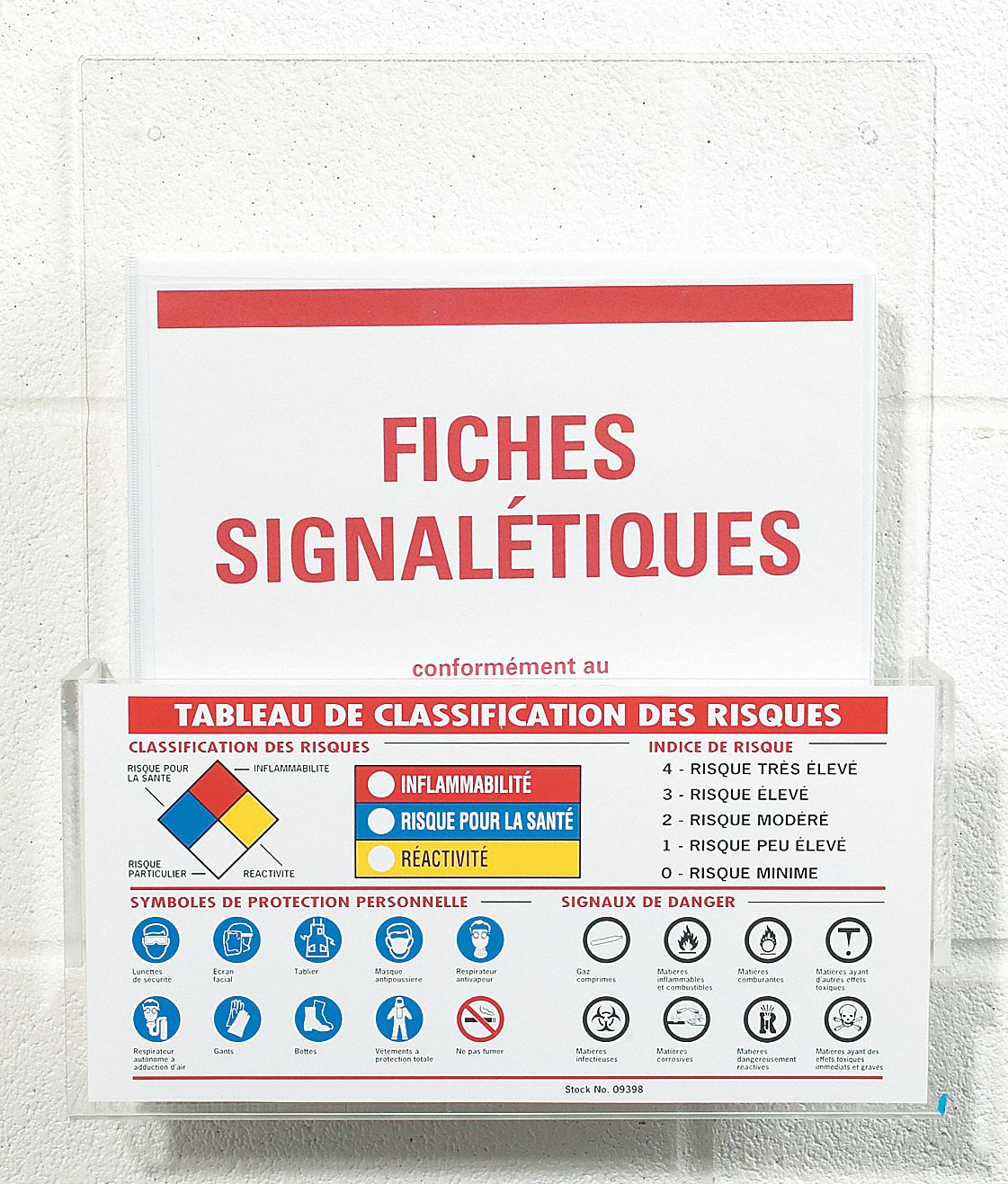 MINI HAZARD AWARENESS CHART, FRENCH, 14.25 IN H, 12 IN W, 2 IN DEP