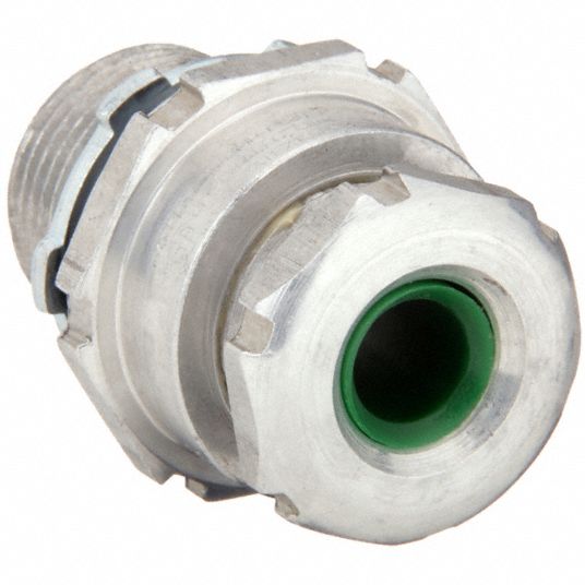 Enhanced Rating Cord Connector: Aluminum, 2 1/2 in MNPT, 1.63 in to 1.97  in, Silver