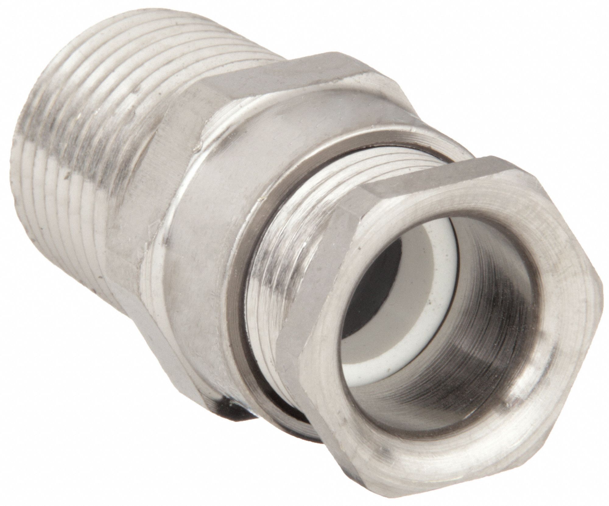 Enhanced Rating Cord Connector: Brass, 1 1/2 in MNPT, 1.22 in to 1.50 in, Silver