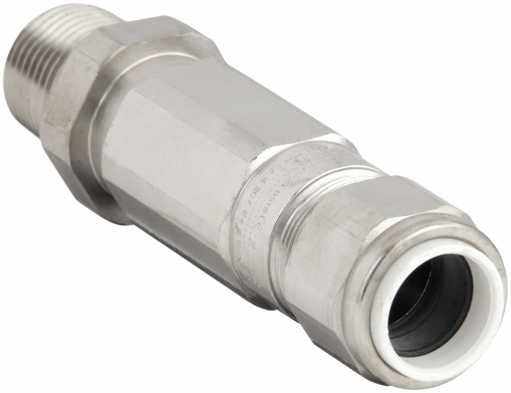 Enhanced Rating Cord Connector: Brass, 1/2 in MNPT, 0.12 in to 0.34 in, Silver