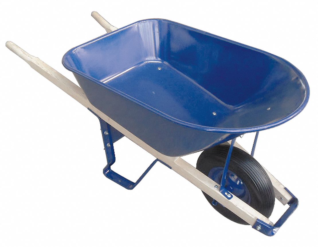 WHEELBARROW,STEEL,6 CU. FT.,FLAT FR