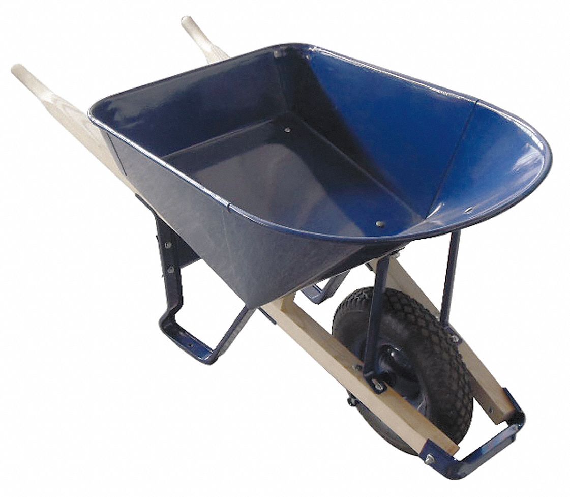 WHEELBARROW,STEEL,6 CU. FT.,PNEUMAT