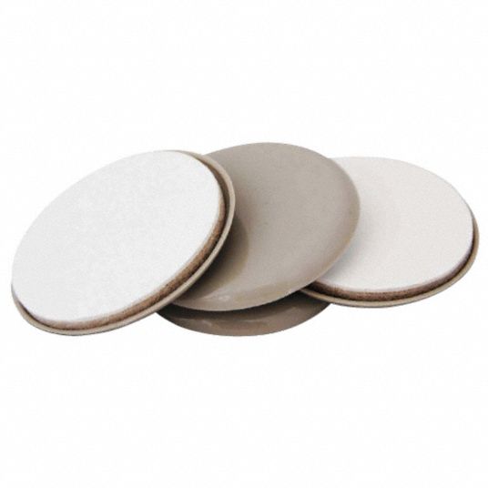 GRAINGER APPROVED Round Self-Stick Adhesive Furniture Glides, Tan, 1 11 ...