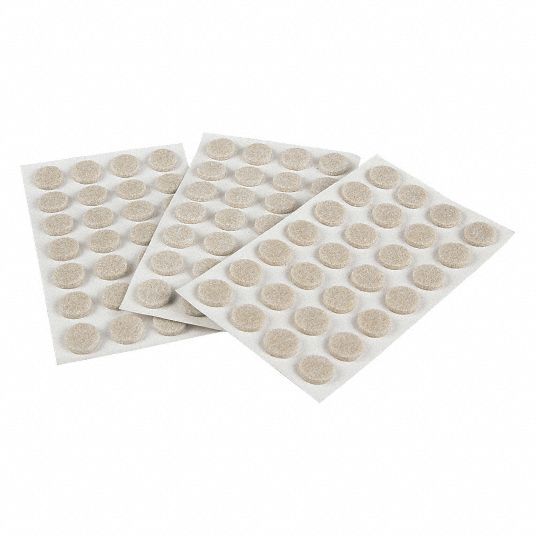 Grainger Approved Round Self Stick Adhesive Felt Pads Tan 3 8 In Dia 84pk 10g210 10g210 Grainger
