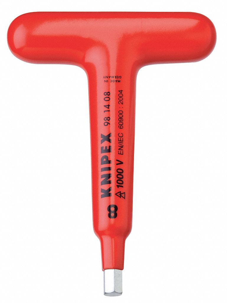 Hex Key: 0 Ball Ends, 8 mm Tip Size, Metric, Short, Alloy Steel, Satin, 4 3/4 in Long Arm Lg